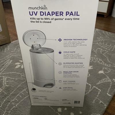 I received a free Diaper Genie to test out and review but compared it against the Ubbi and saw that a lot of reviews prefer Diaper Genie because it seals odors much better than the Ubbi. . Munchkin uv diaper pail